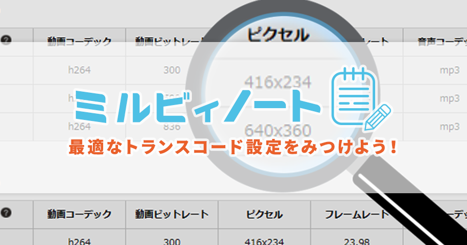 最適なトランスコード設定をみつけよう！