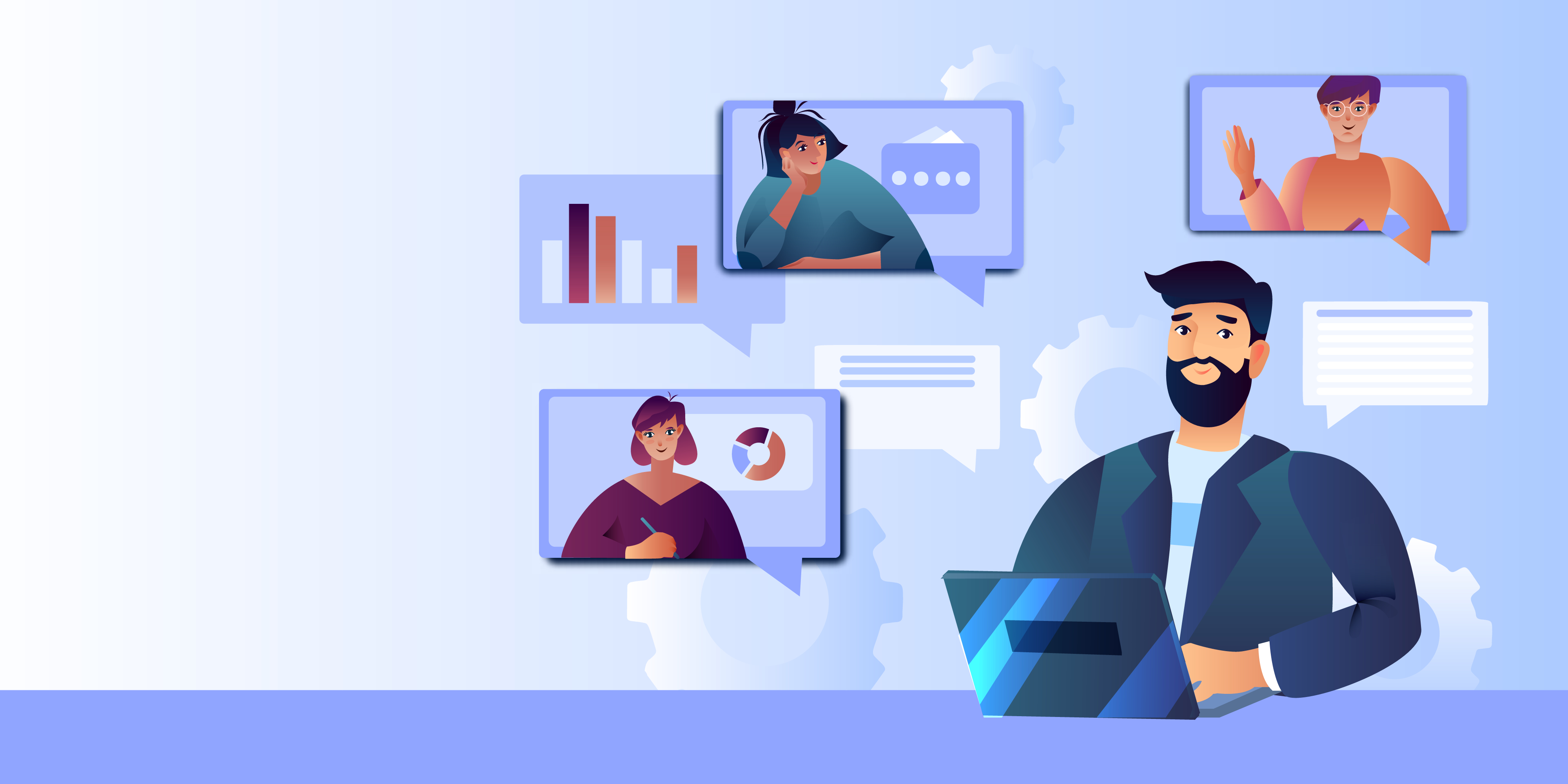 見出し「テレワーク時代の「エンゲージメント向上」には「動画社内報」が有効」のイメージ画像