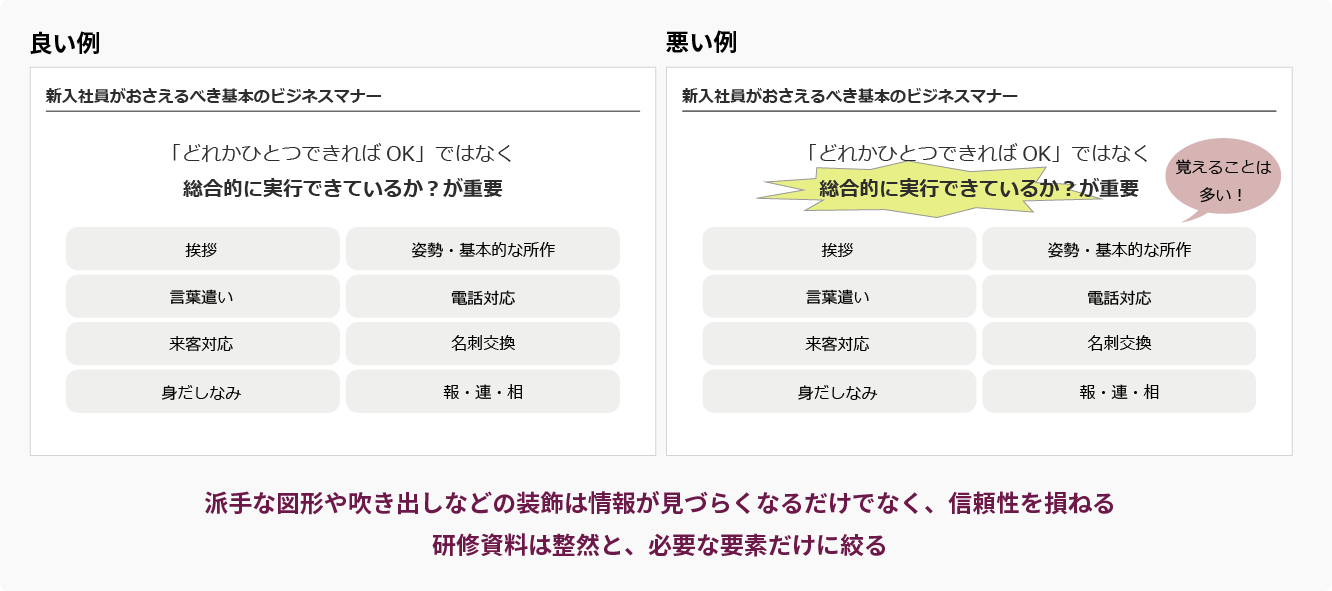 色やフォントの種類や装飾は最低限にする(3枚目)