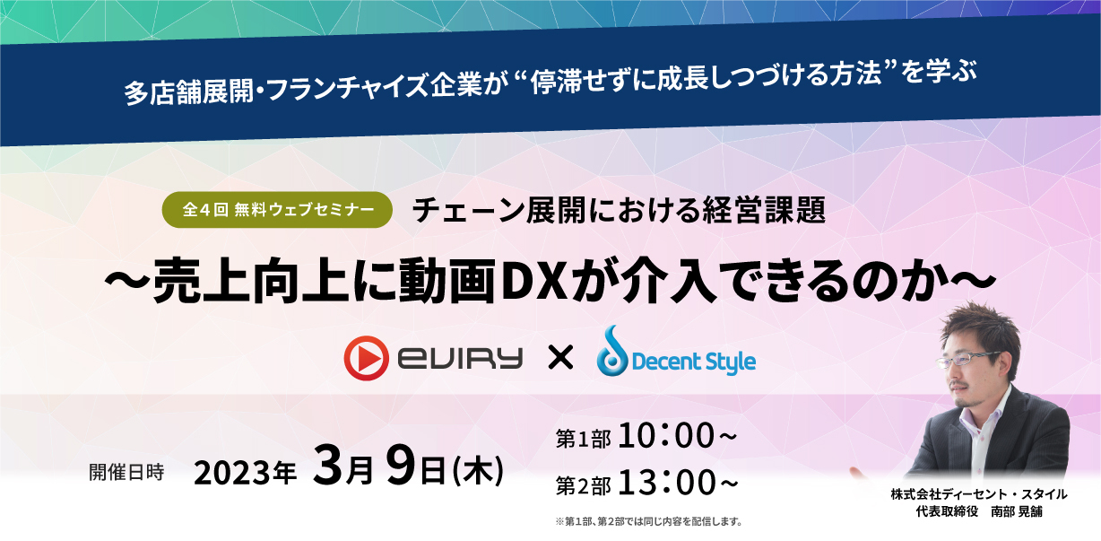 FCビジネス×動画DXセミナーシリーズ「売り上げ向上に動画DXが介入できるか」のアイキャッチ画像